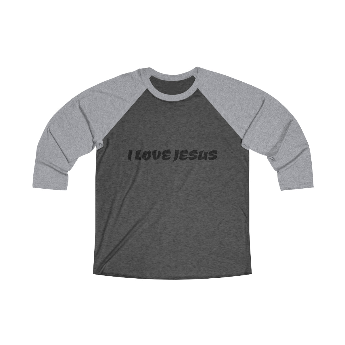 I LOVE JESUS Unisex Tri-Blend 3\4 Raglan Tee