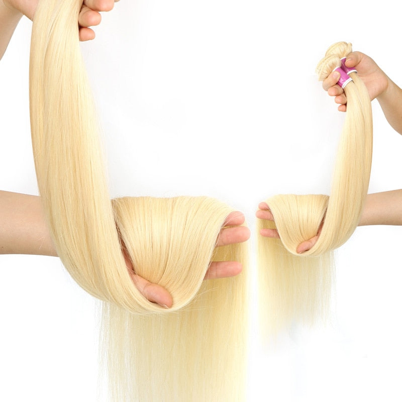 Monstar 1/3/4 613 Blonde Straight Hair Bundles Peruvian Remy Human Hair Extension Honey Blonde Bundles 8- 40 Inch Free Shipping