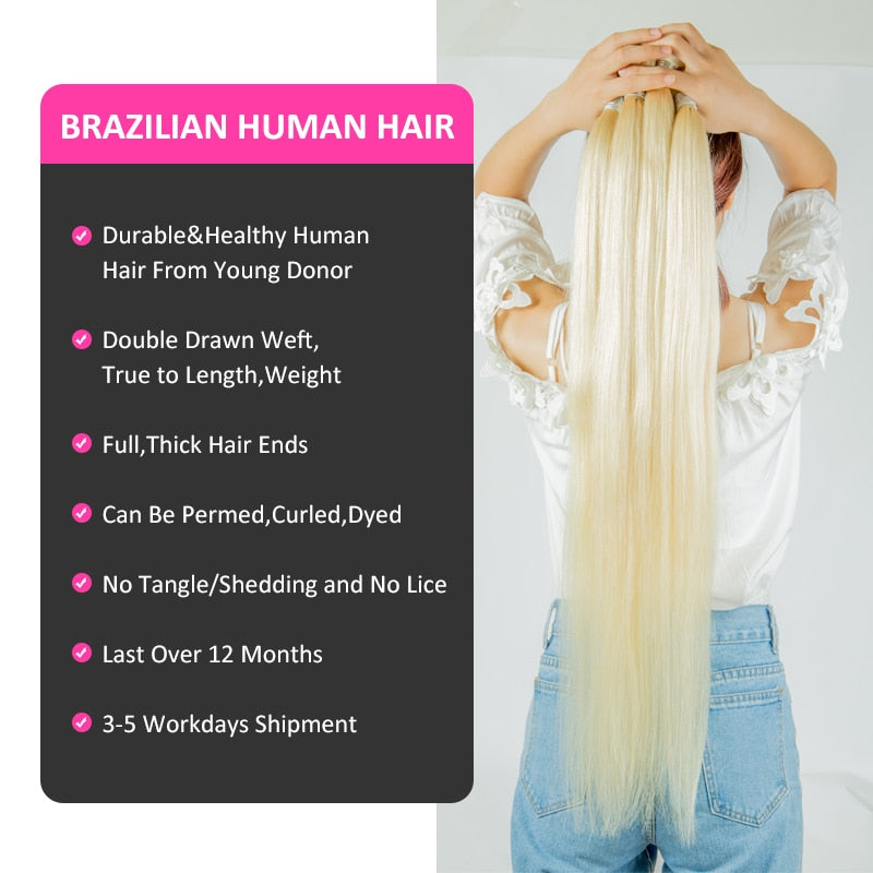 Monstar 1/3/4 613 Blonde Straight Hair Bundles Peruvian Remy Human Hair Extension Honey Blonde Bundles 8- 40 Inch Free Shipping
