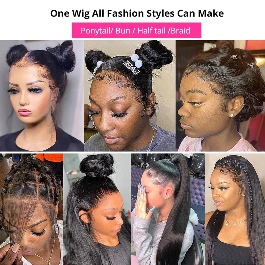 13X4 Lace Front Human Hair Wigs 360 Lace Frontal Wig Remy Brazilian Bone Straight Lace Wigs For Women PrePlucked Wig Bling Hair